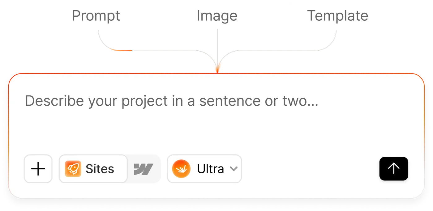 Generating a page from a prompt inside the Modulify builder
